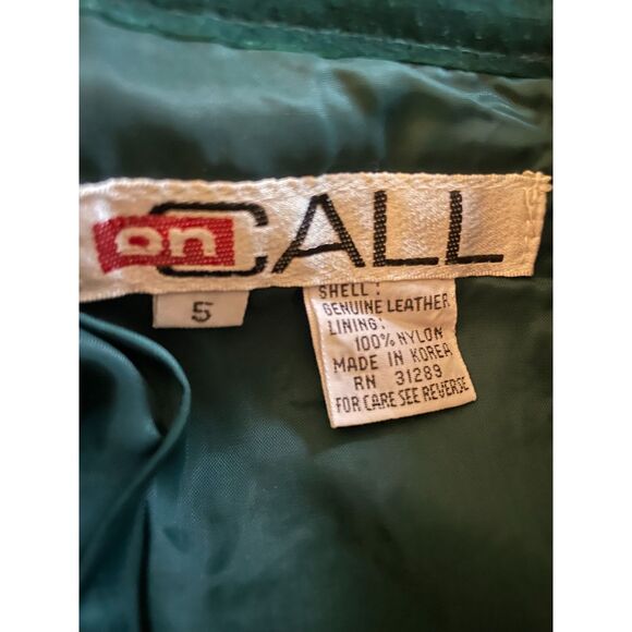 90s Y2K vintage teal green suede leather pencil skirt 5 lined boho Western - Picture 3 of 8